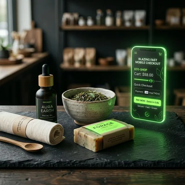 Sustainable eco-friendly products arranged for online shopping, EcoShop Next headless Shopify case study